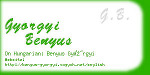 gyorgyi benyus business card